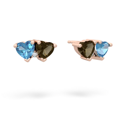 blue topaz-smoky quartz  earrings