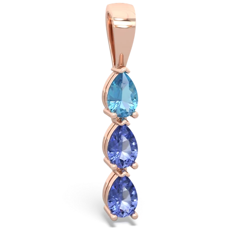 blue topaz-tanzanite three stone pendant