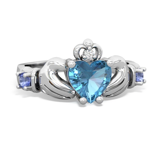 blue topaz-tanzanite claddagh ring