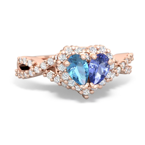 blue topaz-tanzanite engagement ring