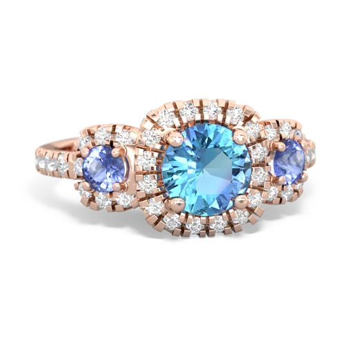 blue topaz-tanzanite three stone regal ring