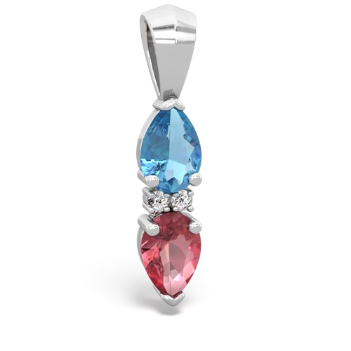 blue topaz-tourmaline bowtie pendant
