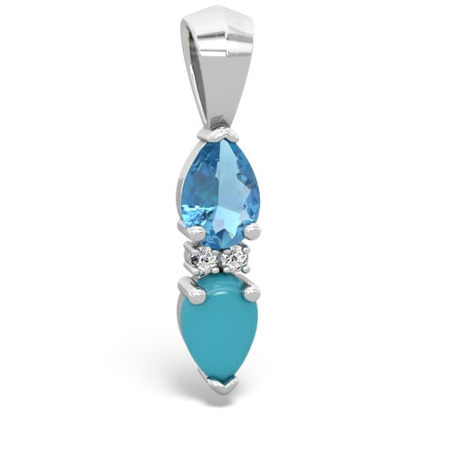 blue topaz-turquoise bowtie pendant