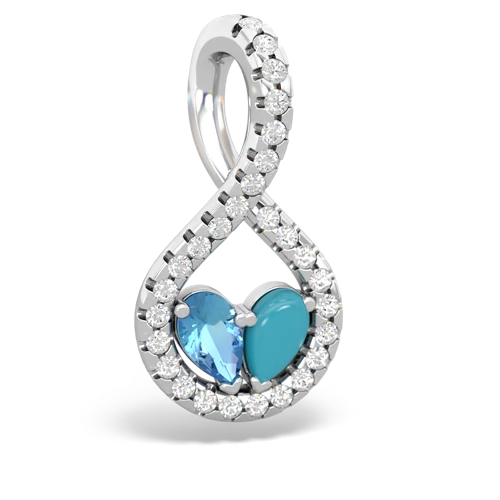 blue topaz-turquoise pave twist pendant