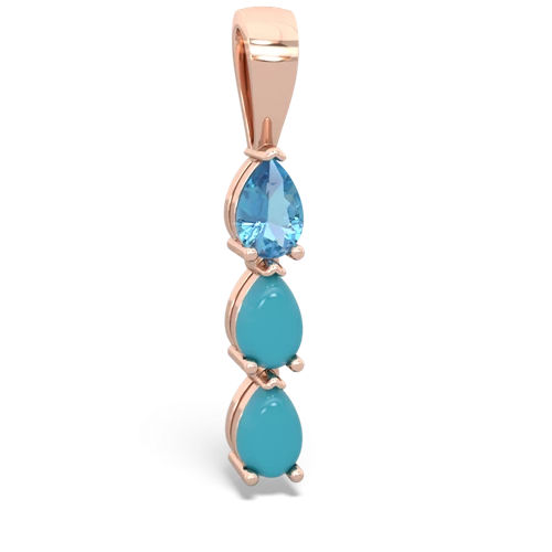 blue topaz-turquoise three stone pendant