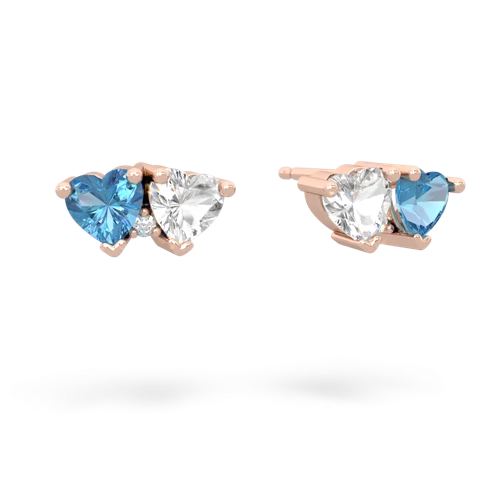 blue topaz-white topaz  earrings