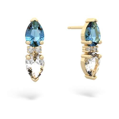 blue topaz-white topaz bowtie earrings