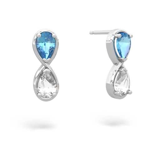 blue topaz-white topaz infinity earrings