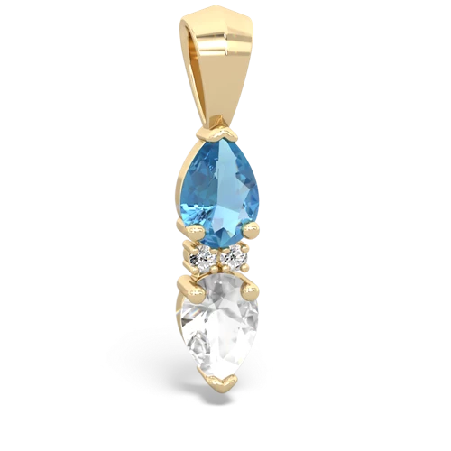 blue topaz-white topaz bowtie pendant
