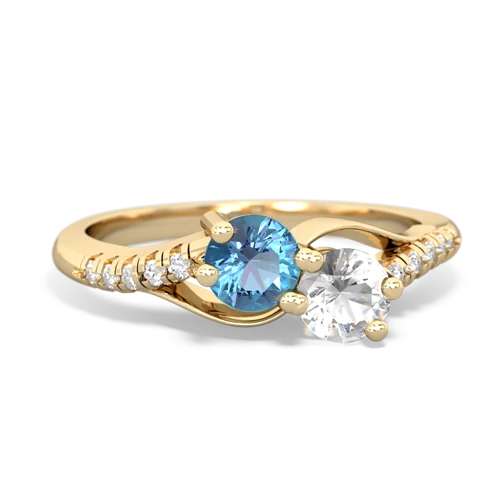 blue topaz-white topaz two stone infinity ring