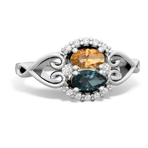 citrine-alexandrite antique keepsake ring