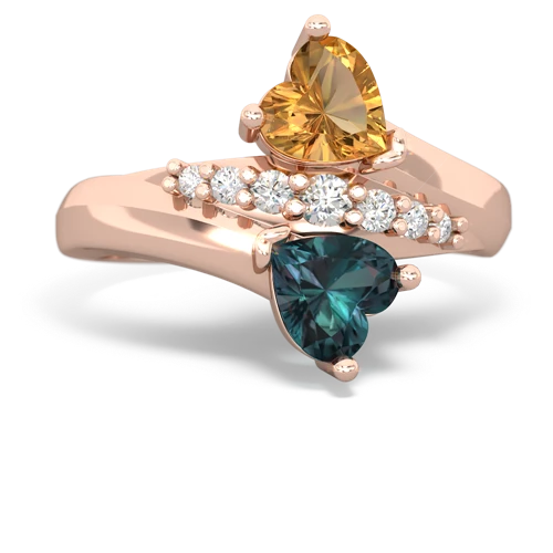 citrine-alexandrite modern ring