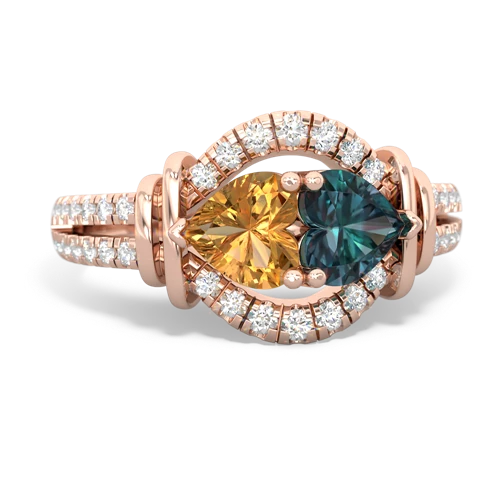 citrine-alexandrite pave keepsake ring