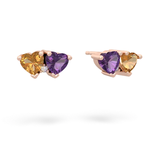 citrine-amethyst  earrings