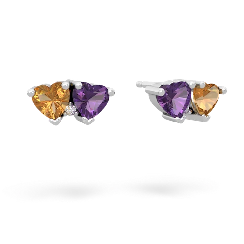 citrine-amethyst  earrings