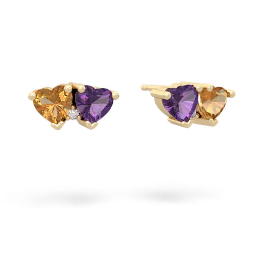 citrine-amethyst  earrings