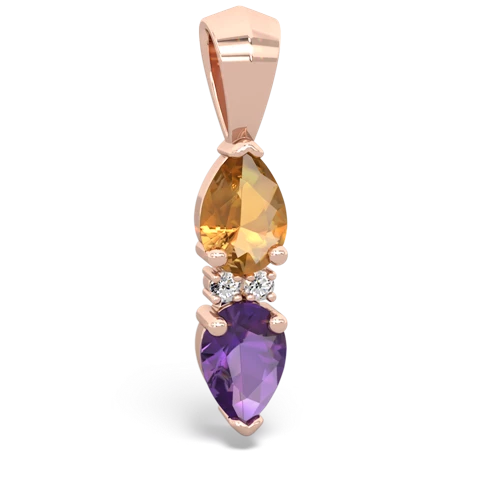 citrine-amethyst bowtie pendant