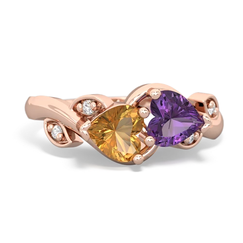 citrine-amethyst floral keepsake ring