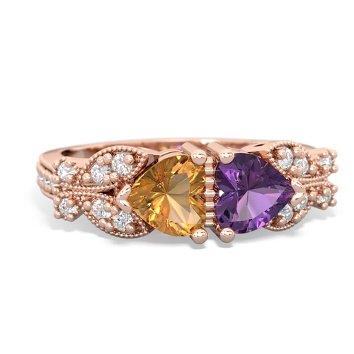 citrine-amethyst keepsake butterfly ring