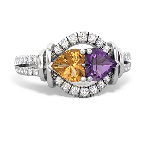 citrine-amethyst pave keepsake ring