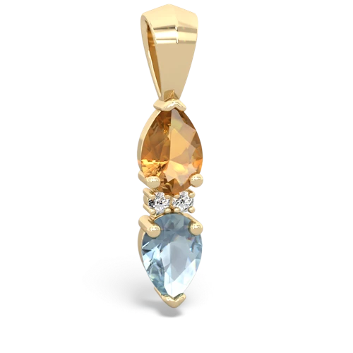 citrine-aquamarine bowtie pendant