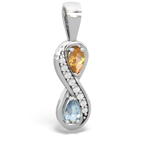 citrine-aquamarine keepsake infinity pendant