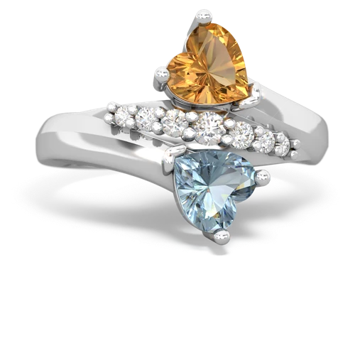 citrine-aquamarine modern ring