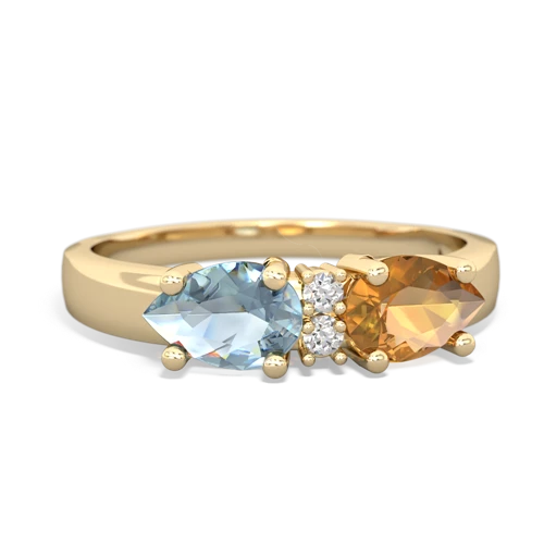 citrine-aquamarine timeless ring