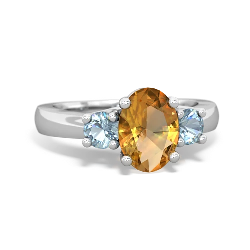 citrine-aquamarine timeless ring