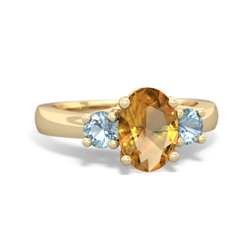 citrine-aquamarine timeless ring