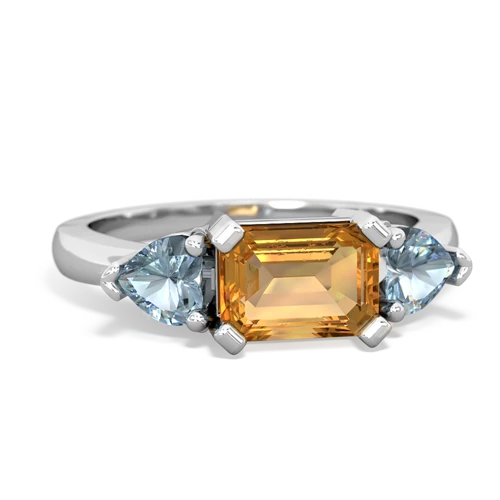 citrine-aquamarine timeless ring