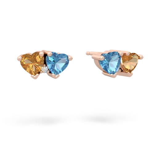 citrine-blue topaz  earrings