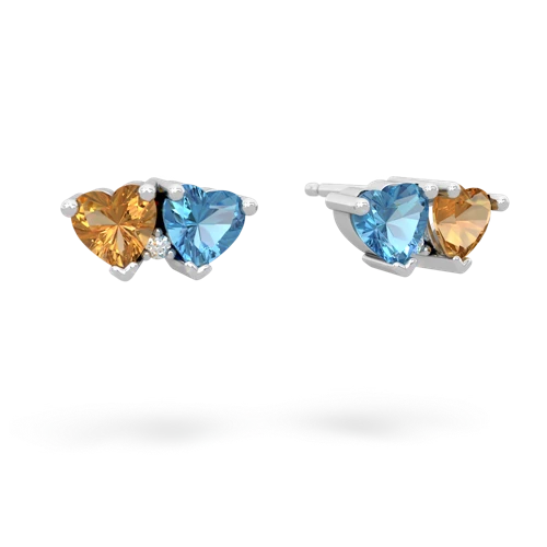 citrine-blue topaz  earrings