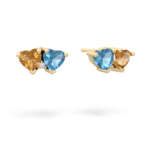 citrine-blue topaz  earrings