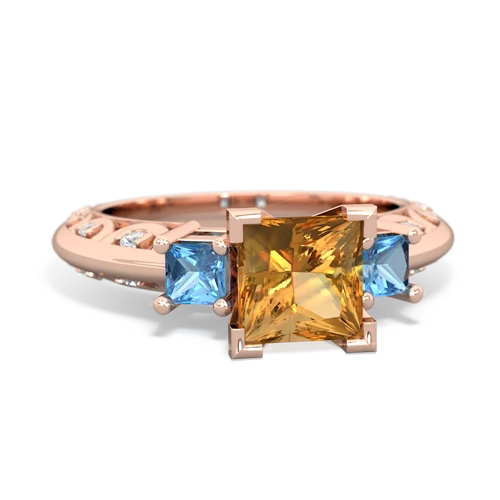 citrine-blue topaz engagement ring