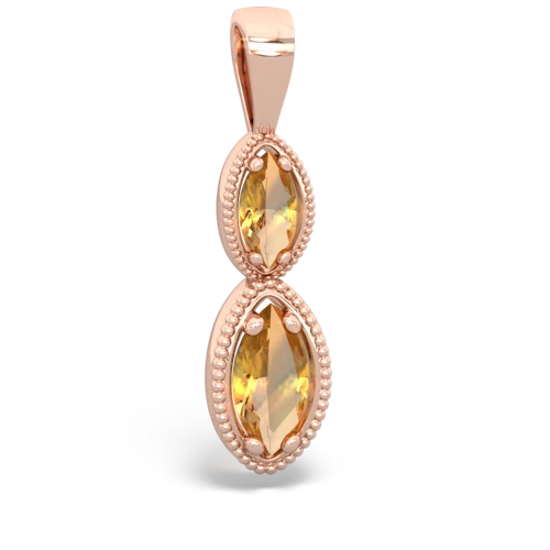 citrine-citrine antique milgrain pendant