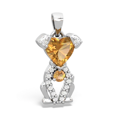 citrine-citrine birthstone puppy pendant