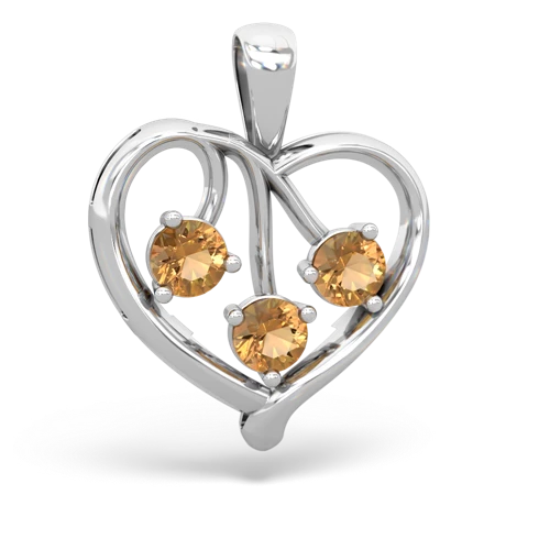 white topaz-sapphire love heart pendant