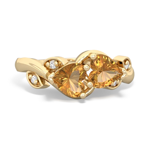 citrine-citrine floral keepsake ring