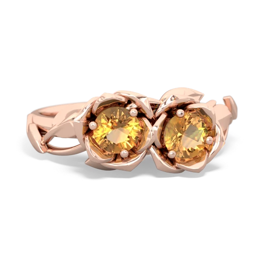 citrine-citrine roses ring