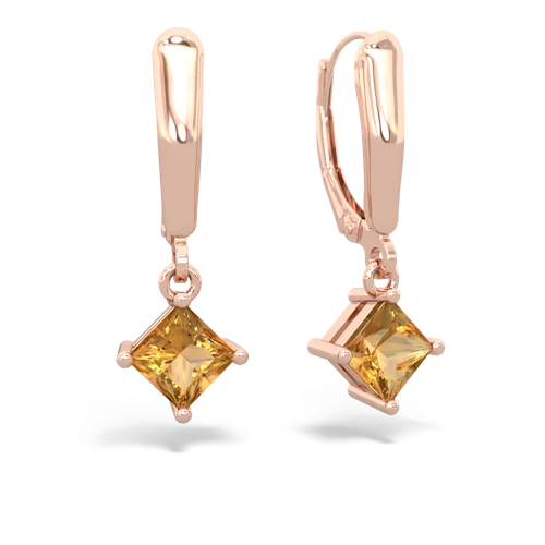 citrine lever-back earrings