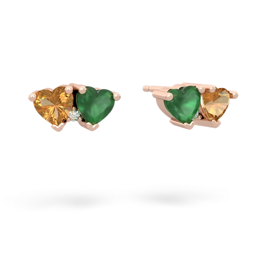 citrine-emerald  earrings