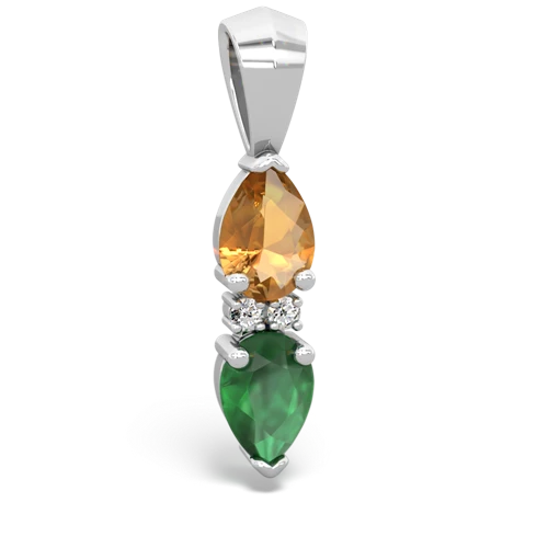 citrine-emerald bowtie pendant