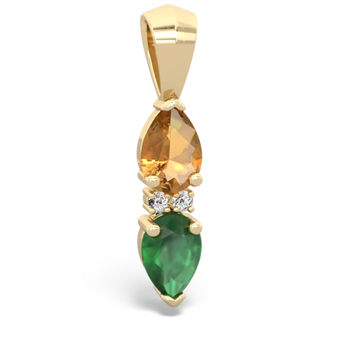citrine-emerald bowtie pendant