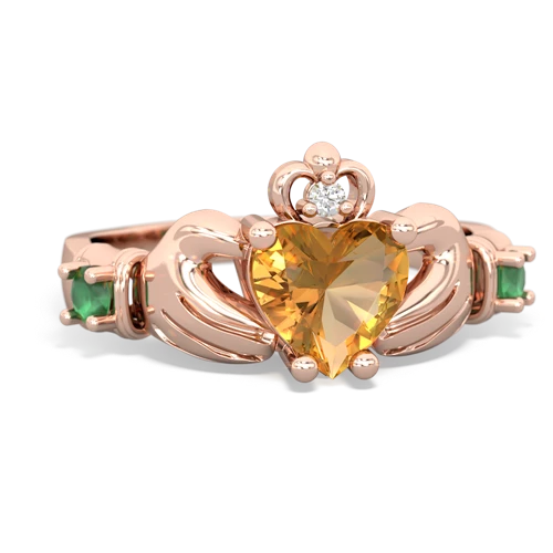 citrine-emerald claddagh ring