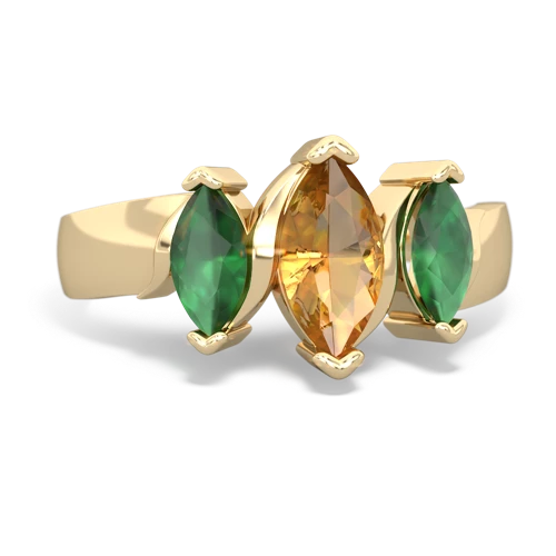 citrine-emerald keepsake ring