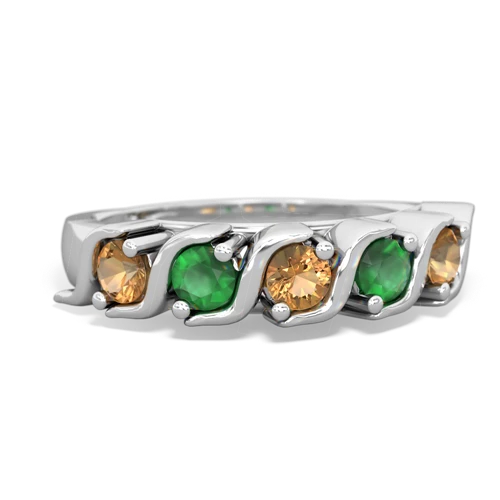 citrine-emerald timeless ring