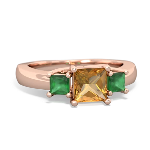 citrine-emerald timeless ring