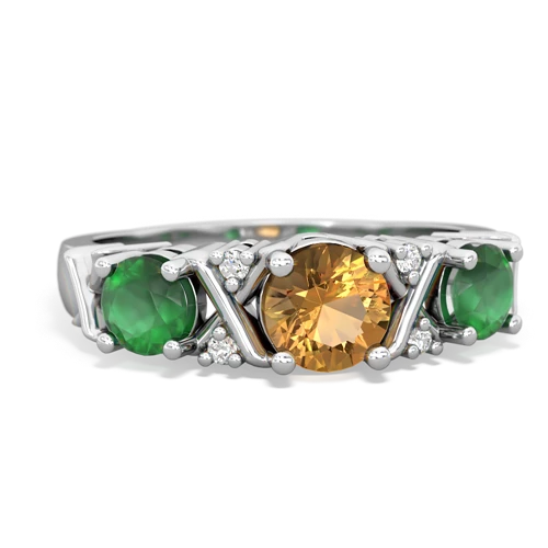 citrine-emerald timeless ring