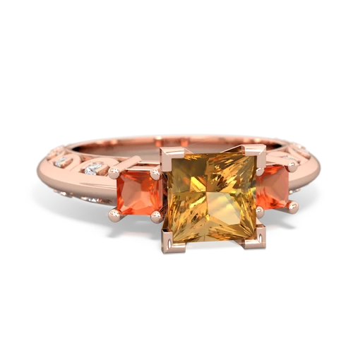 citrine-fire opal engagement ring